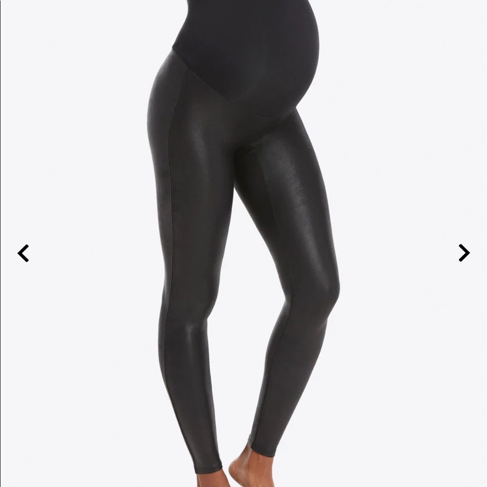 Spanx Mama Faux Leather Maternity Leggings - Size Small